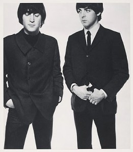Lennon and McCartney by David Bailey, 1965.