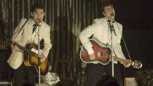 Nowhere Boy's version of John and Paul rock out as The Quarrymen.