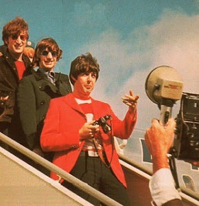 John, Ringo and Paul de-planing.