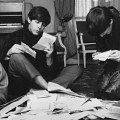 Beatles reading mail