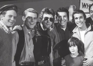 John and Julian Lennon on the set of Happy Days