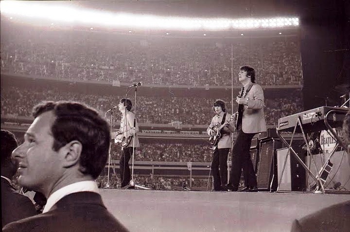 Brian Epstein at the Shea Stadium concert, August 1965, from What if Brian Epstein Lived? on Hey Dullblog