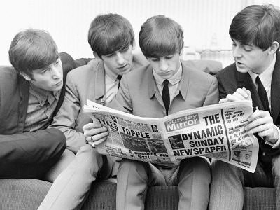 Beatles read the Sunday Mirror