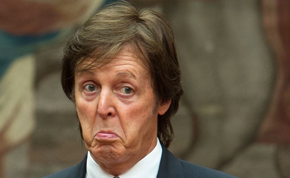 Paul McCartney makes a funny face