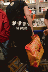 Thoroughly branded Beatle fan at Beatlefest NYC, February 7, 2014. @ Andy Kropa.