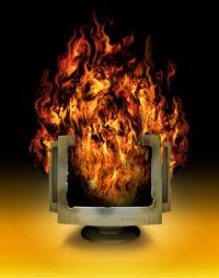 computer on fire