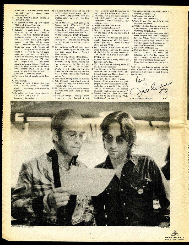 Lennon UFO Interview 1974