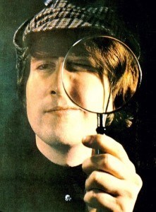 Lennon with magnifying glass